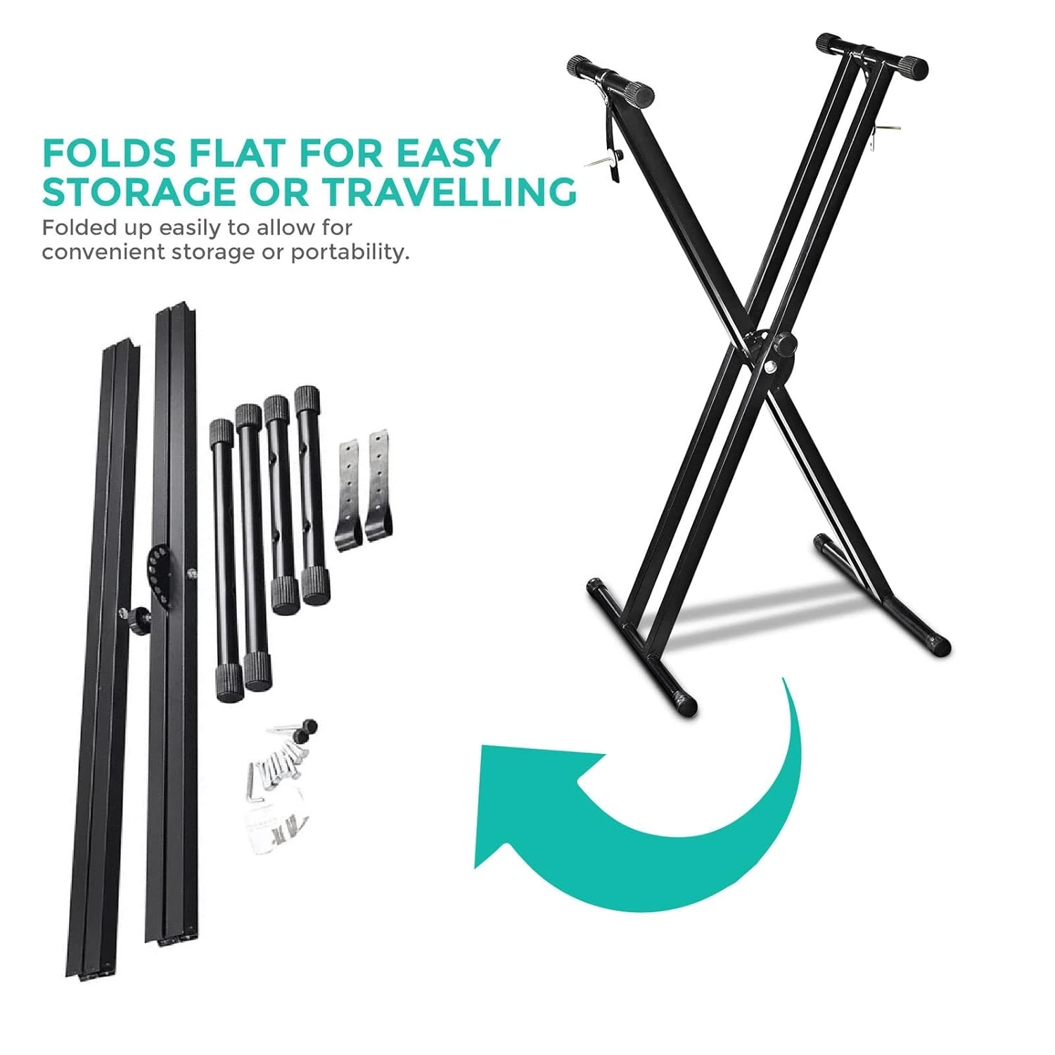 Double X Keyboard Stand Storage Musical Instrument from NMS Musicals