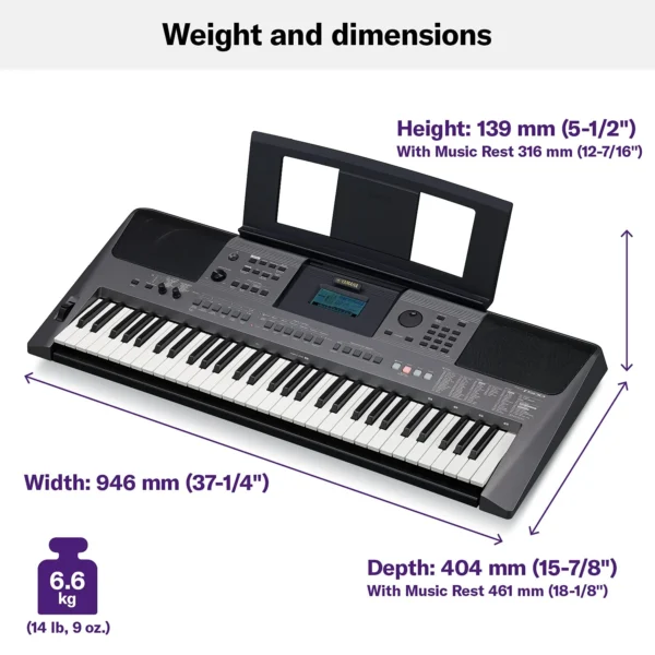 PSR-I500 Dimensions