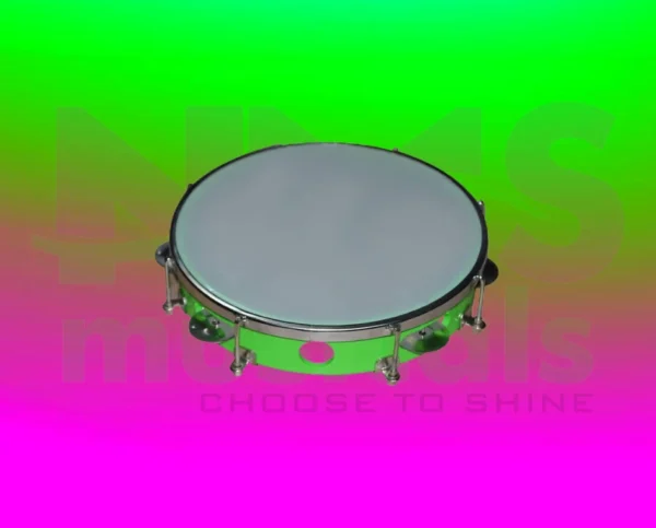 Tambourine 12 Inch With Head - Green Colour