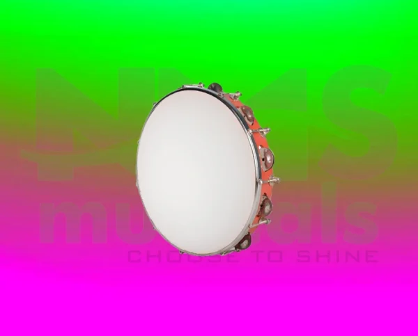 Tambourine 12 Inch With Head - Red Colour