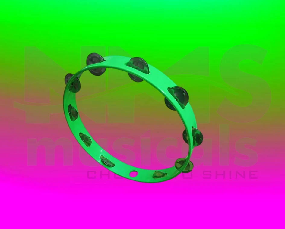 Tambourine 12 inch without head- green colour Musical Instrument from NMS Musicals