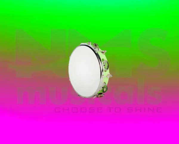 Tambourine 8 Inch With Head - Green