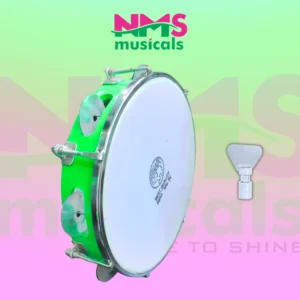 Tambourine 8 Inch With Head - Green Colour Musical Instrument from NMS Musicals