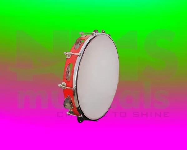 Tambourine 8 Inch With Head - Red Colour