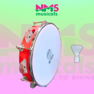 Tambourine 8 Inch With Head – Red Colour Musical Instrument from NMS Musicals