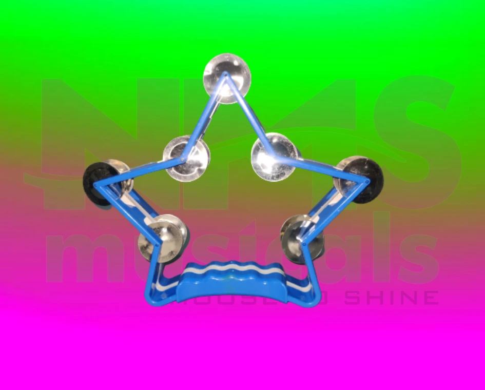 Star Tambourine Blue With White Musical Instrument from NMS Musicals