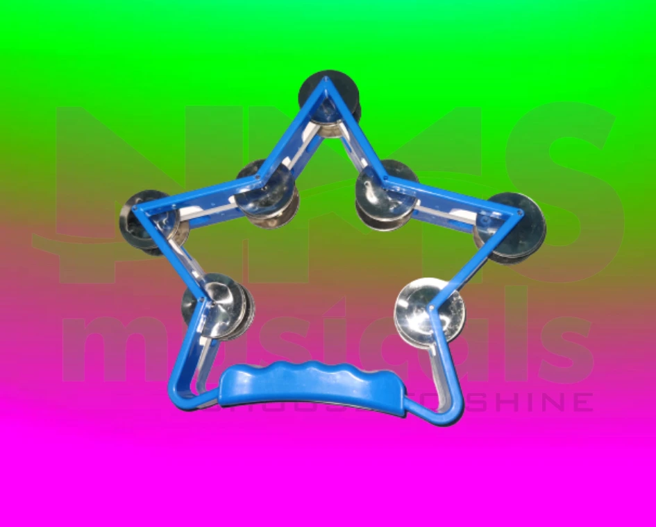 Star Tambourine Blue With White Musical Instrument from NMS Musicals