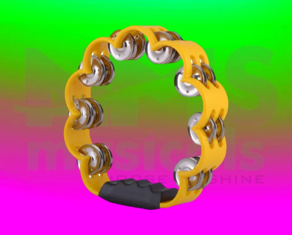 Flower Tambourine - Yellow Headless Musical Instrument from NMS MusicalsTambourine 8 Inch Red colour