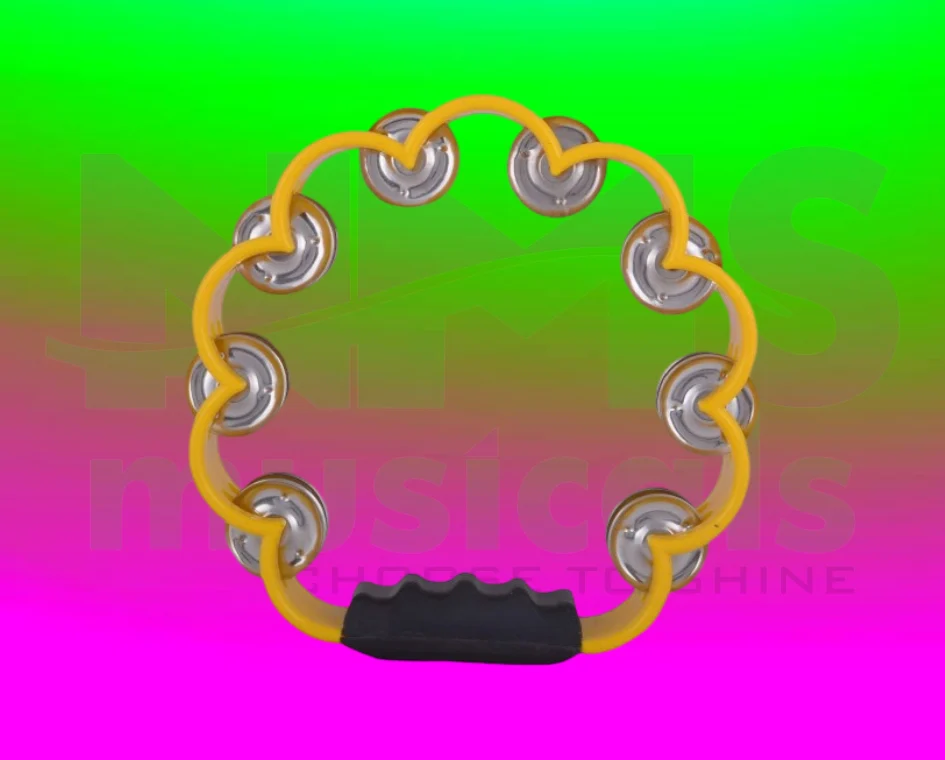 Flower Tambourine - yellow color Headless Tambourine 8 Inch Red colour Musical Instrument from NMS Musicals