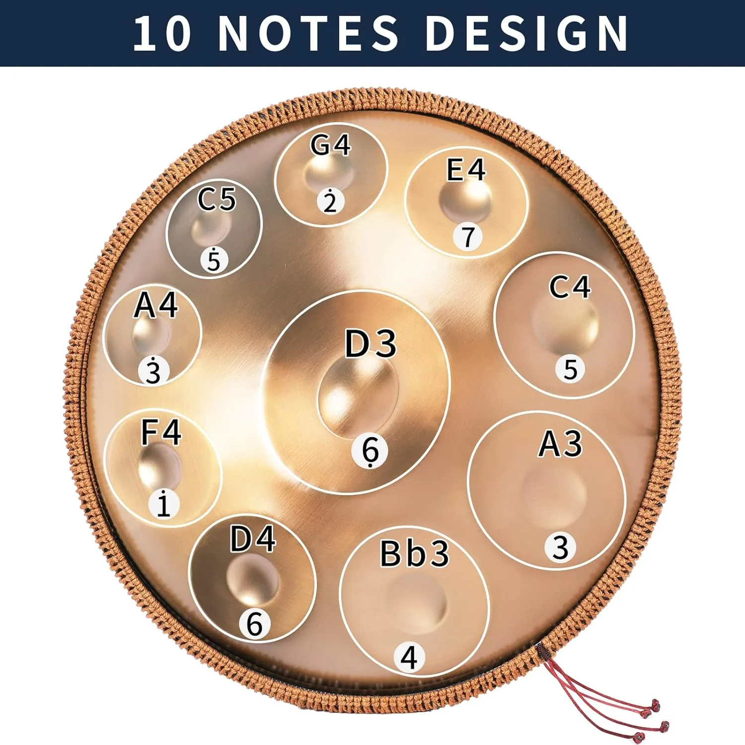 Handpan Drum Notes Design Musical Instrument from NMS Musicals