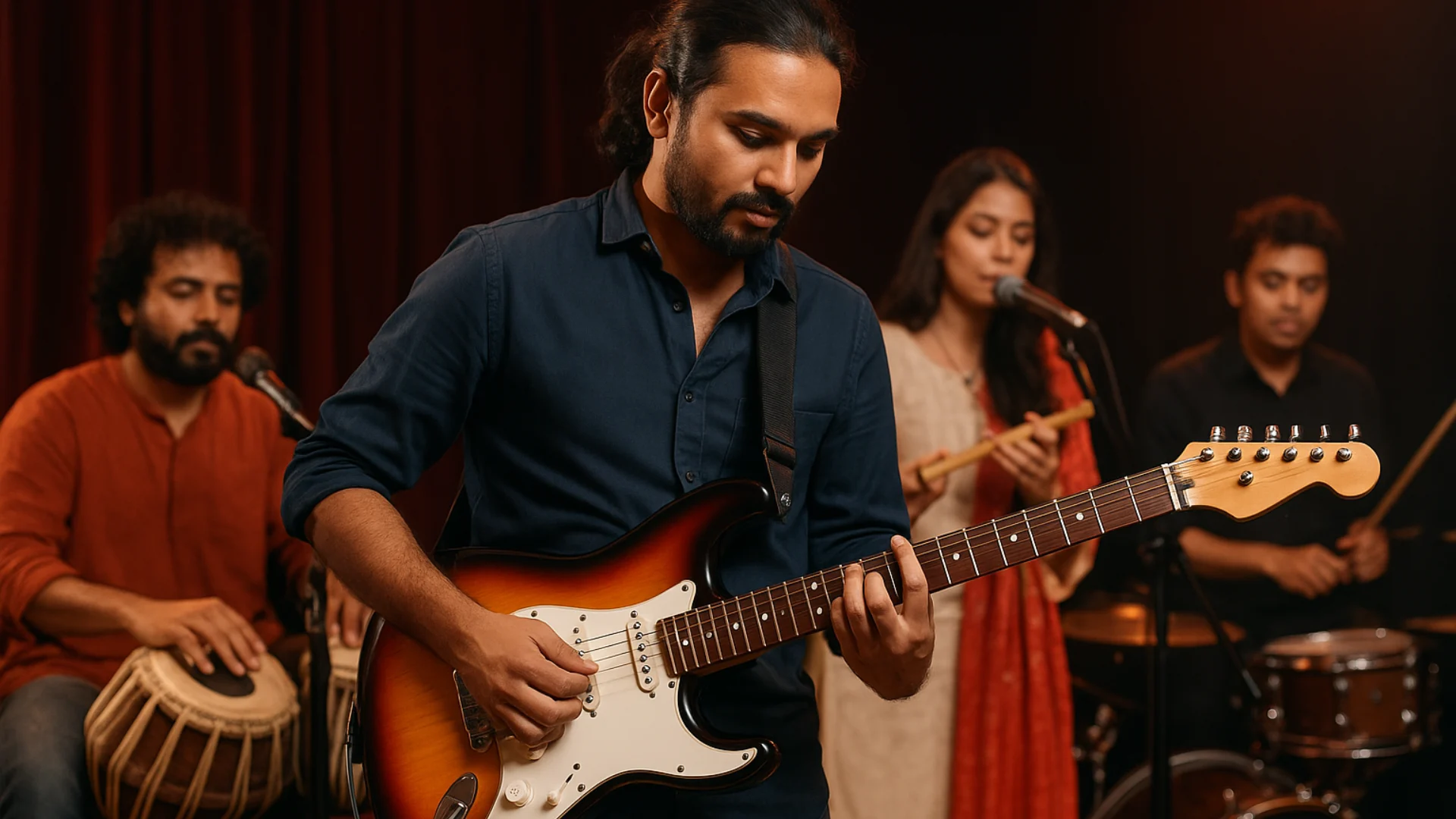 Playing Electric Guitar in Band Setting