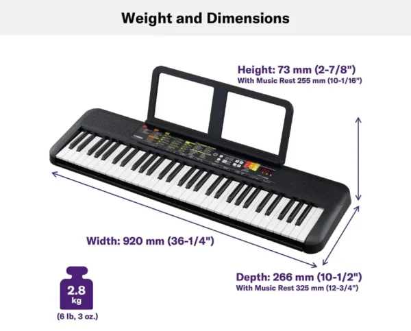 Yamaha PSR-F52 Portable Keyboard with stand and bag - Image 5